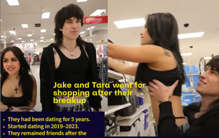 An image of Jake and Tara in a shopping mall